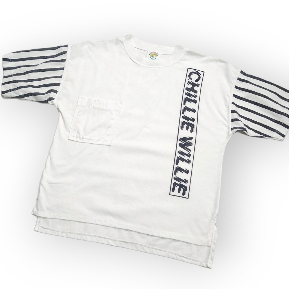 Vintage 80s Chillie Willie Cropped T Shirt Womens Small White Single Stitch